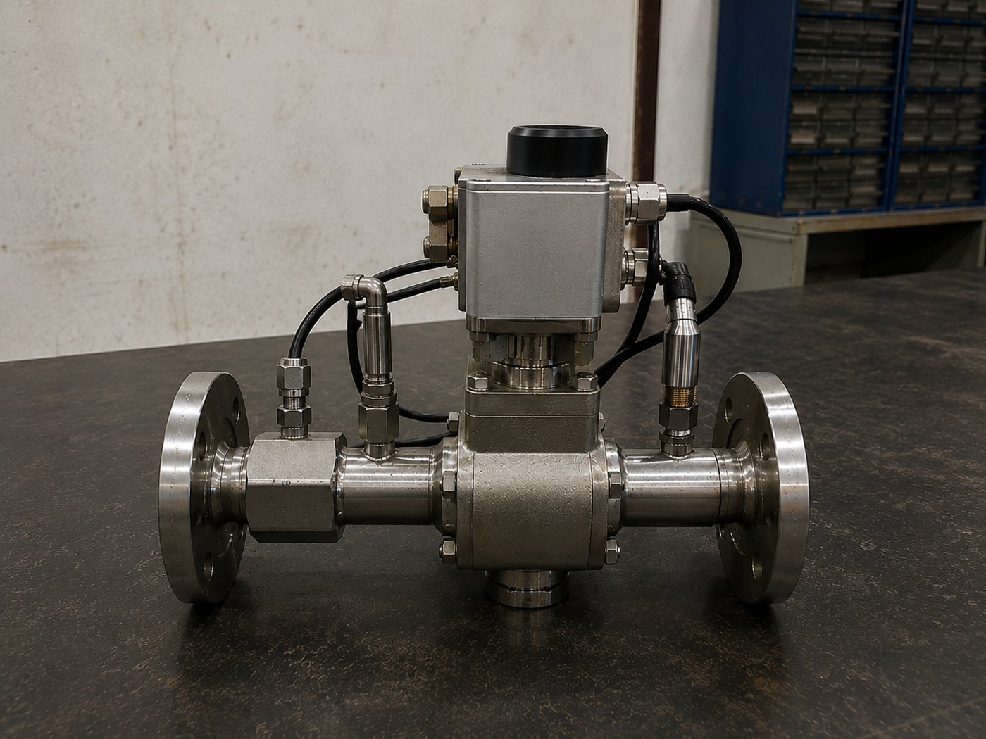 Inline fluid-quality valve prototype